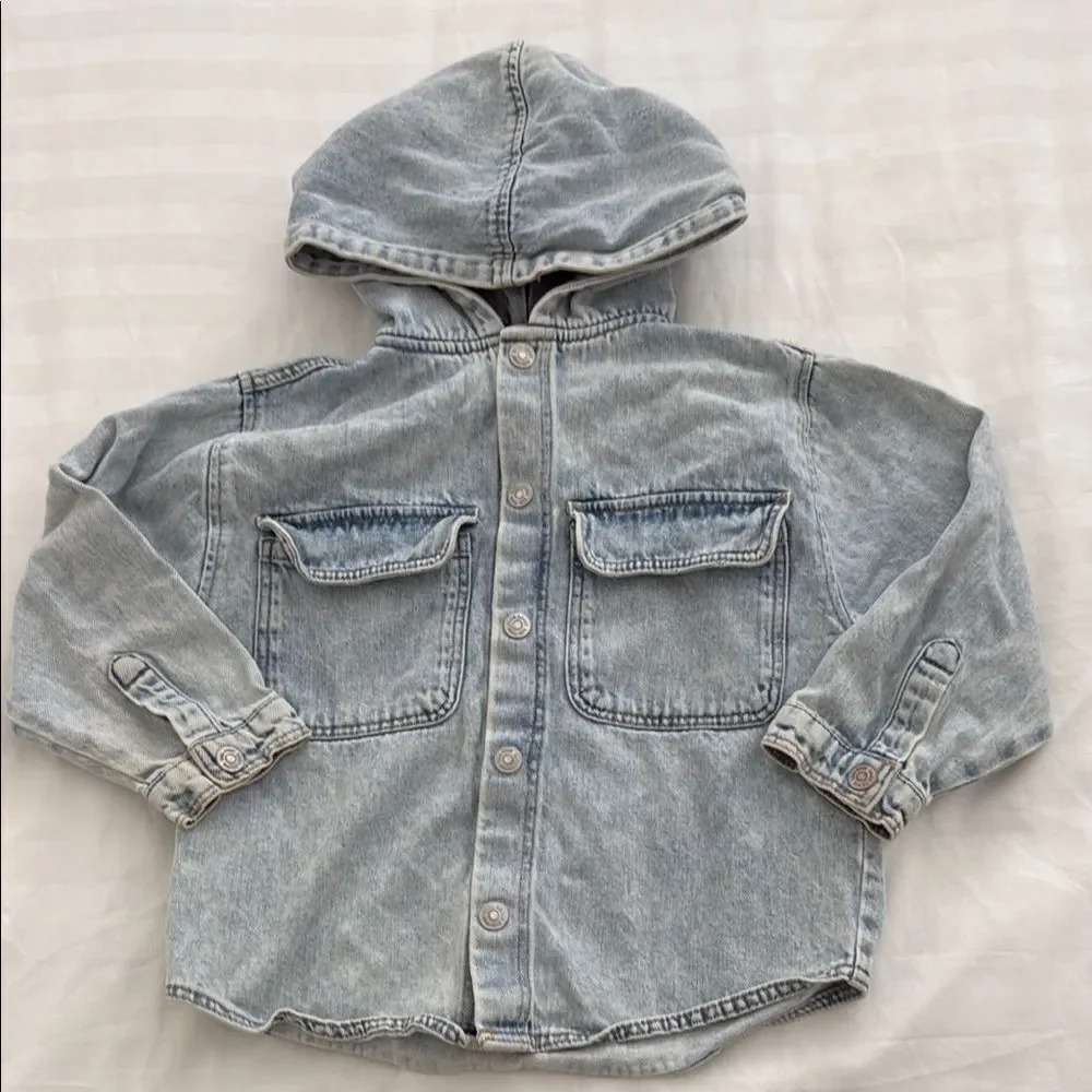 Zara hooded denim jacket